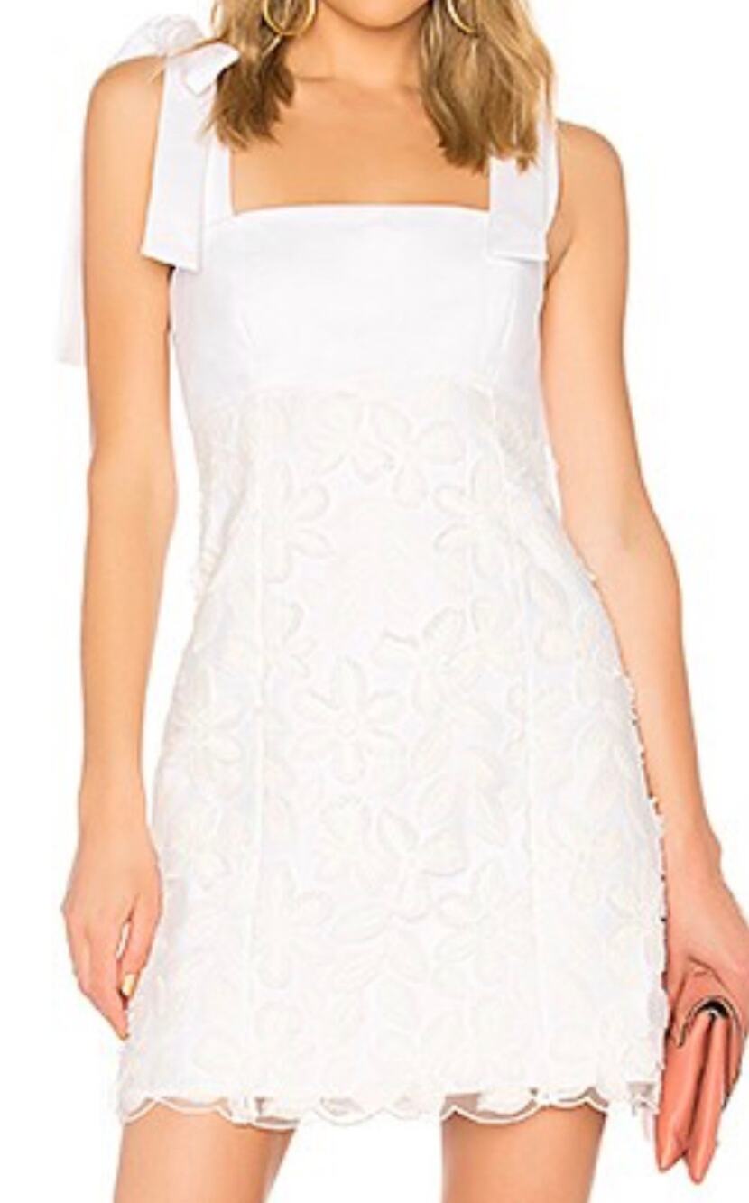 Alexis Elaina Revolve Floral 3D Applique Tie Bow Mini Dress Size Small